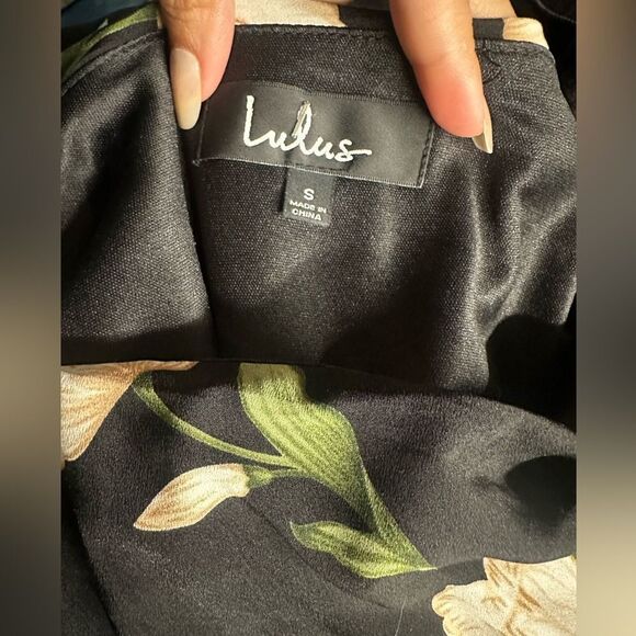 Lulus Florally in Love Black Floral Print Asymmetrical Midi
Dress - Picture 5 of 5